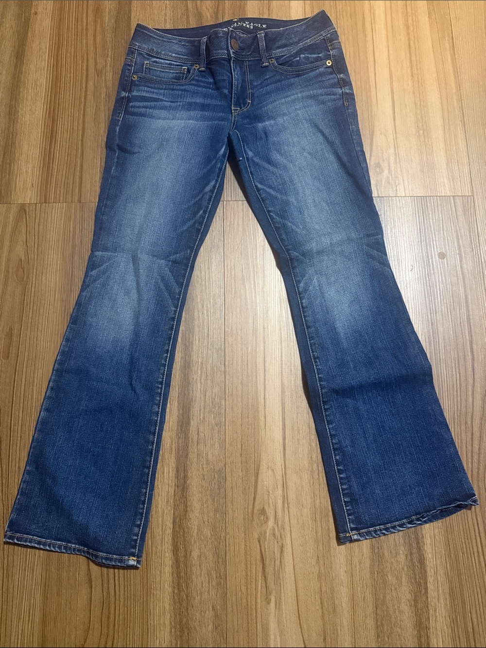 American Eagle Outfitters Women's Dark Blue Flare Jeans